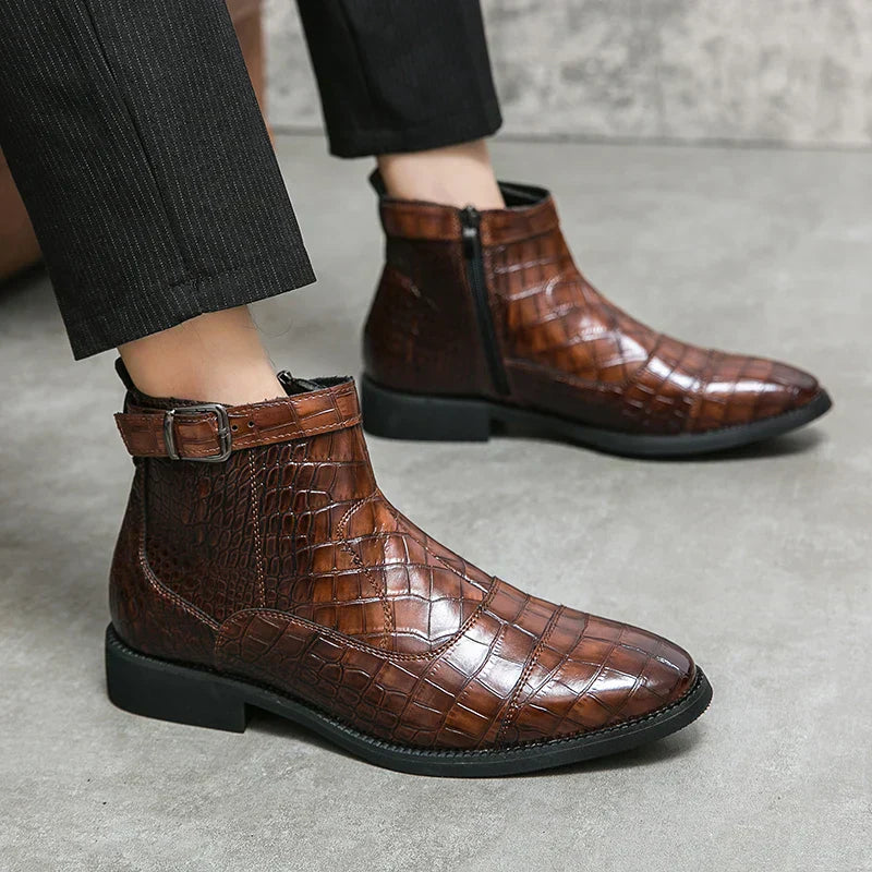 JansenStyle™ バロン|バックル付きレザーブーツ