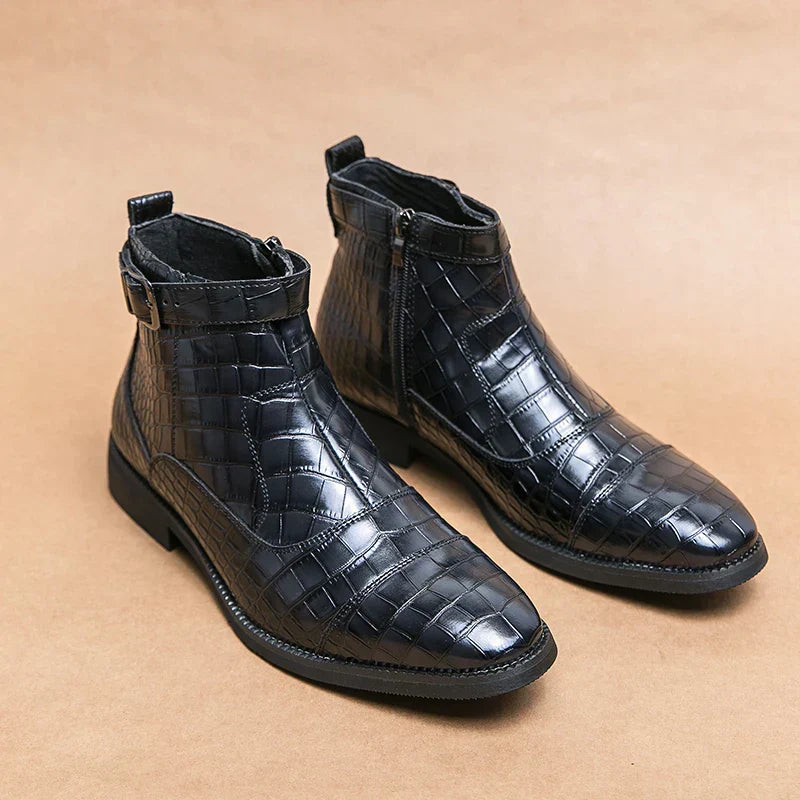 JansenStyle™ バロン|バックル付きレザーブーツ