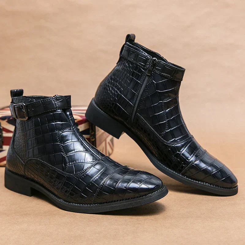 JansenStyle™ バロン|バックル付きレザーブーツ